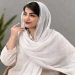 تصویر  شال پلیسه دور دانتل