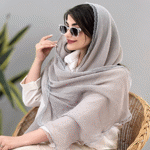 تصویر  شال پلیسه دور دانتل