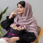 تصویر  شال لینن دور ریش