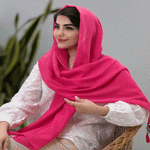 تصویر  شال لینن منگوله دار