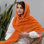 تصویر  شال لینن منگوله دار