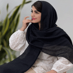 تصویر  شال لینن منگوله دار