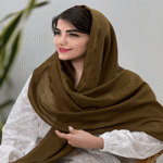 تصویر  شال لینن منگوله دار