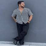 تصویر  پیراهن مراکشی سفید مشکی مردانه