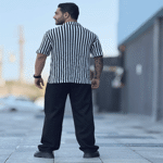 تصویر  پیراهن مراکشی سفید مشکی مردانه