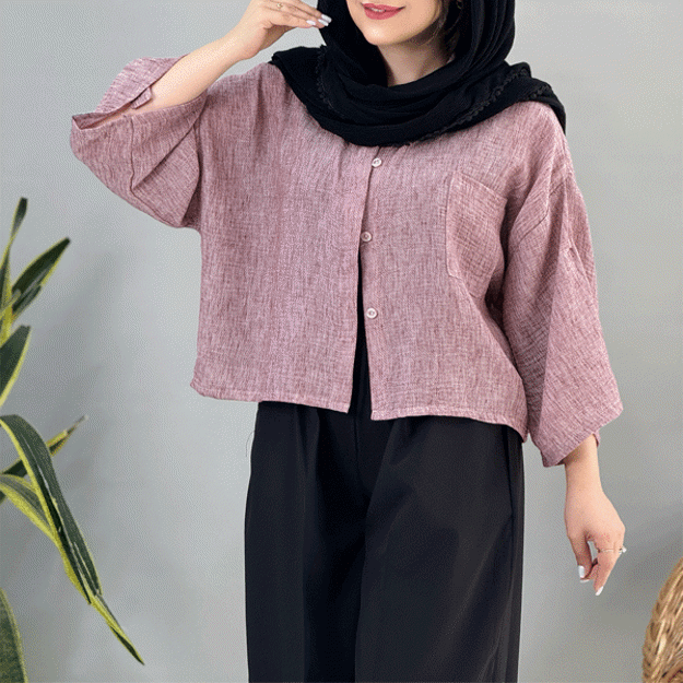 تصویر  شومیز شانتون آستین رگلان
