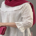 تصویر  شومیز یقه چین خامه دوزی