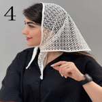 تصویر  مینی اسکارف توری سه گوش