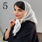 تصویر  مینی اسکارف توری سه گوش