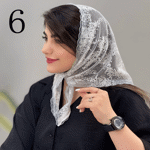 تصویر  مینی اسکارف توری سه گوش