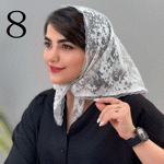 تصویر  مینی اسکارف توری سه گوش