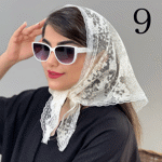 تصویر  مینی اسکارف توری سه گوش
