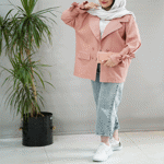تصویر  کت لینن آستین بندی