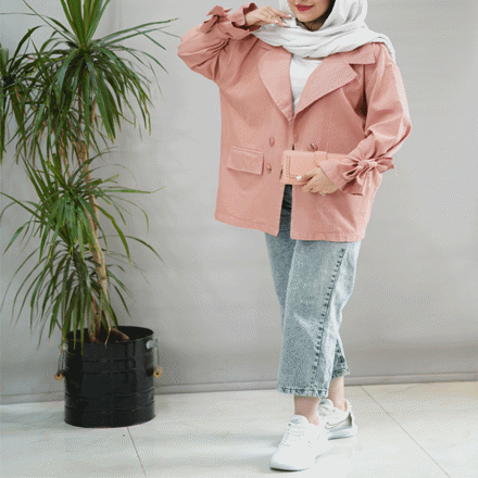 تصویر  کت لینن آستین بندی