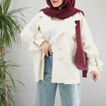 تصویر  کت لینن آستین بندی
