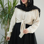 تصویر  شومیز گره ای کوک دوزی