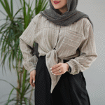 تصویر  شومیز گره ای کوک دوزی