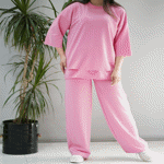 تصویر  ست تیشرت لانگ و شلوار زاپ دار