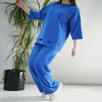 تصویر  ست تیشرت لانگ و شلوار زاپ دار