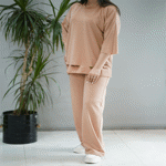 تصویر  ست تیشرت لانگ و شلوار زاپ دار