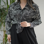تصویر  شومیز حریر نخ وارداتی طرحدار
