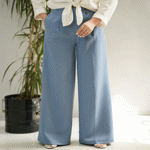 تصویر  شلوار بگ ژاکارد ساده