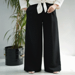 تصویر  شلوار بگ ژاکارد ساده