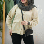 تصویر  شومیز مانتویی کتان پشت گلدوزی