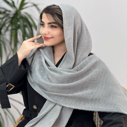 تصویر  شال پلیسه پاییزه دور ریش