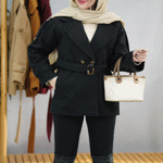 تصویر  پالتو فوتر کمردار