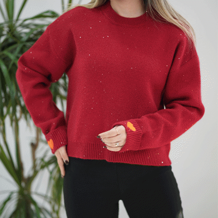 تصویر  کراپ بافت پولکی آستین قلب