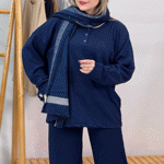 تصویر  ست شومیز و شلوار یقه دکمه