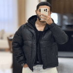 تصویر  کاپشن چرم وارداتی کلاه دورس