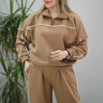 تصویر  ست دورس و شلوار نیم زیپ