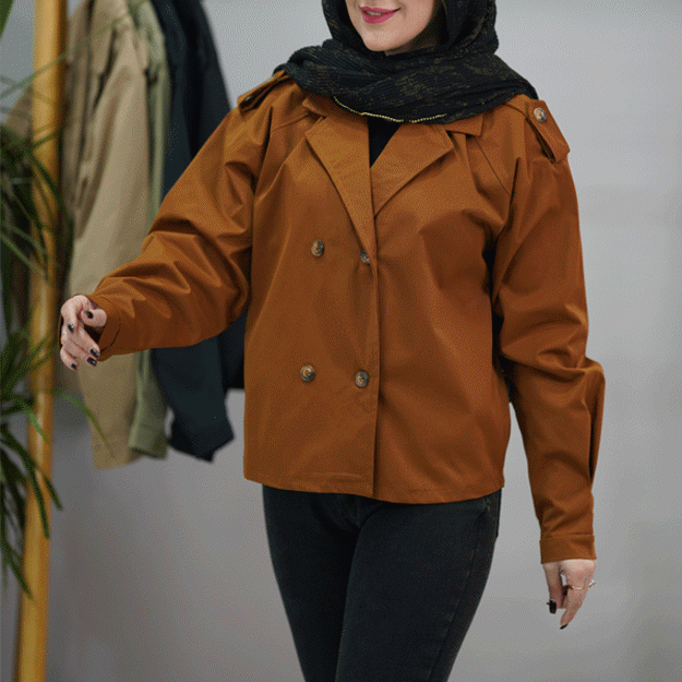 تصویر  کت کوتاه کتان 4دکمه