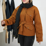 تصویر  بارونی کمردار جیب نما