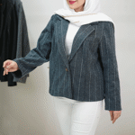 تصویر  کت فوتر راه راه تک دکمه