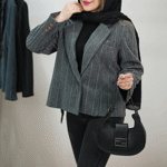 تصویر  کت فوتر راه راه تک دکمه