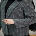 تصویر  کت فوتر راه راه تک دکمه