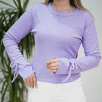 تصویر  بلوز فانریپ آستین پاپیون