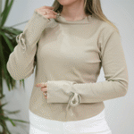 تصویر  بلوز فانریپ آستین پاپیون