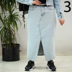 تصویر  دامن جین جلو چاک