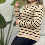 تصویر  بلوز فانریپ راه راه 3دکمه