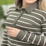 تصویر  بلوز فانریپ راه راه 3دکمه