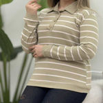 تصویر  بلوز فانریپ راه راه 3دکمه