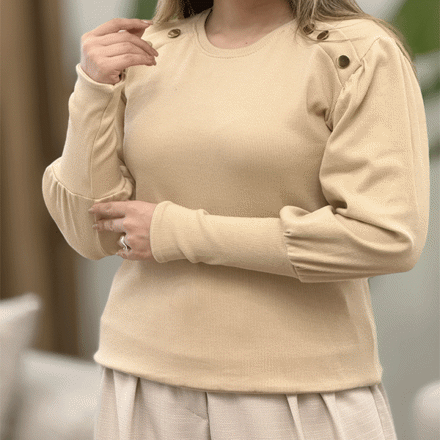 تصویر  بلوز فانریپ یقه 6دکمه