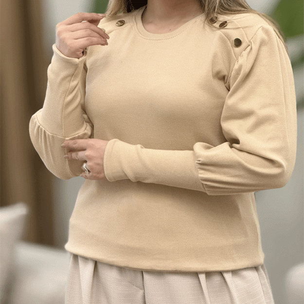 تصویر  بلوز فانریپ یقه 6دکمه