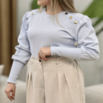 تصویر  بلوز فانریپ یقه 6دکمه