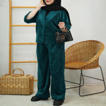 تصویر  کت و شلوار مخمل حوله ای