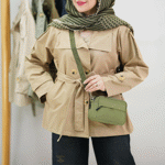 تصویر  بارونی دو جیب کمردار